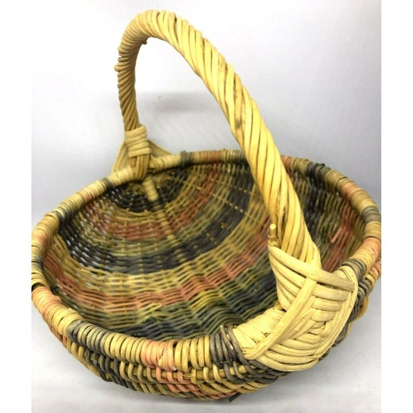 Multicolored Handmade Woven Egg Basket - Picture 2 of 5